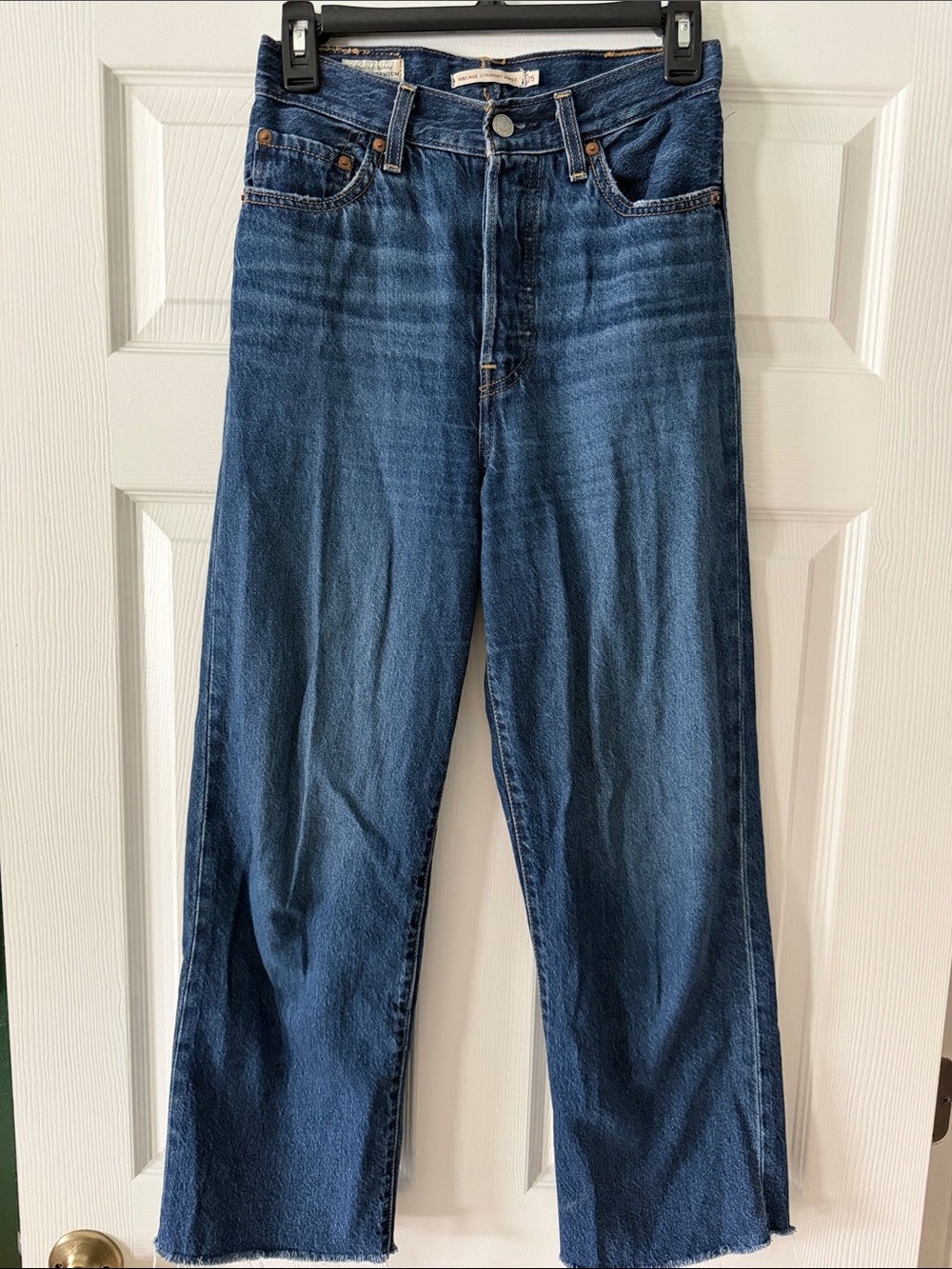 Levi's Dark Blue Ribcage Straight-Leg ankle Women's Jeans